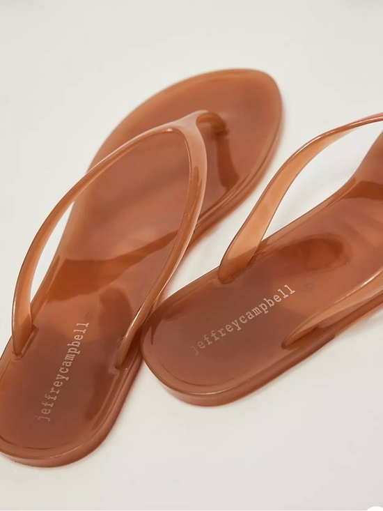 Jeffrey Campbell Shoes - Jeffrey Campbell Beach Day Brown Jelly Flip Flop Sandals 8